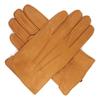 Harssidanzar Luxury Italian Sheepskin Leather Gloves with Cashmere Stitching for Size M Men's Warmth, Tan,