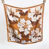 Small fresh flower printed silk scarf square scarf Korean version spring literary and versatile women's silk scarf headband decorative small scarf