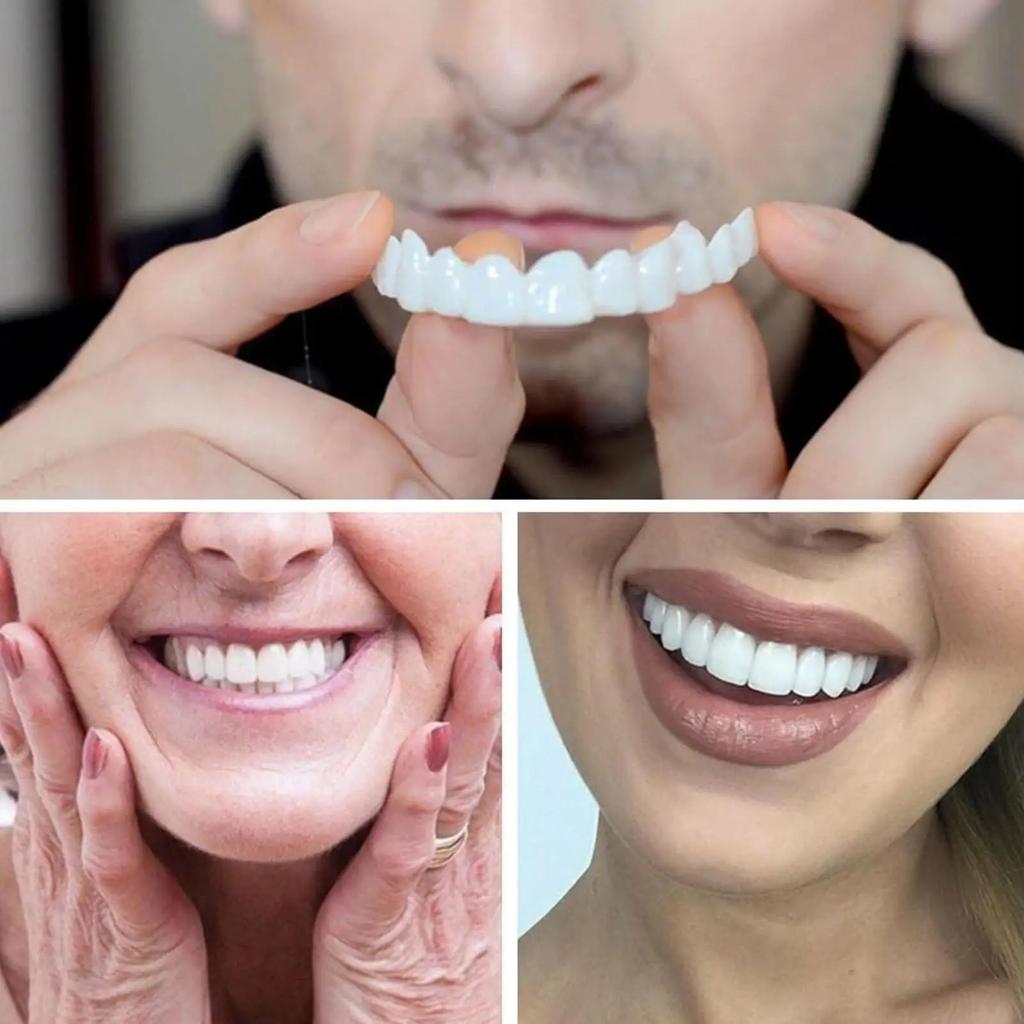 Unisex Upper Lower Temporary Teeth Veneers Portable Household Oral Beauty Accessory For Daily Cosmetic Use