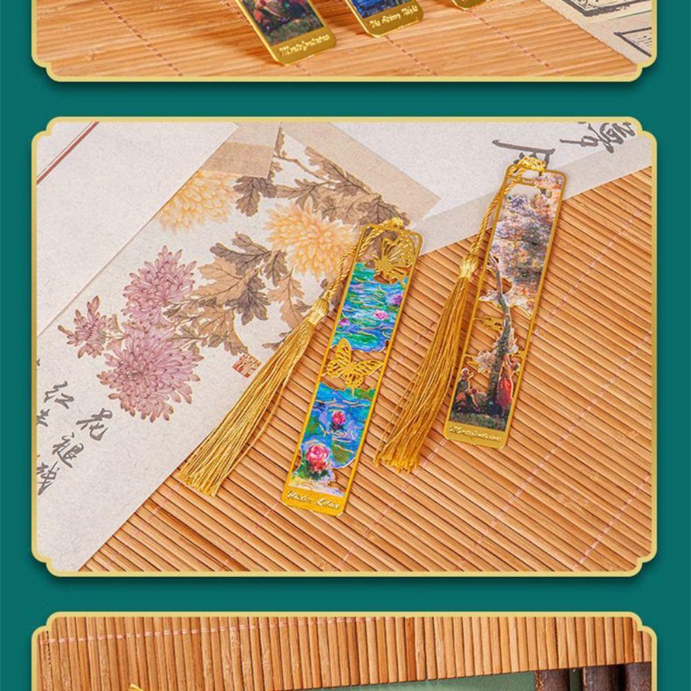 Oil Painting Metal Bookmark Student Gift Pagination Mark Creative Reading Book Clip