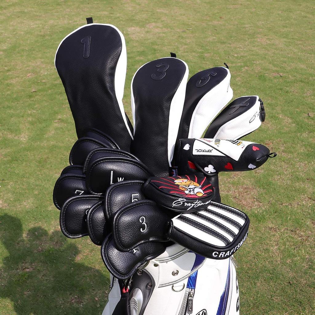 CRAFTSMAN Golf Wood Cover Head Cover Set of 4 for Fairway and Utilities Number Club Black (135X) Драйверы, Вудс, (с тегами) Чехлы, трехкомпонентные