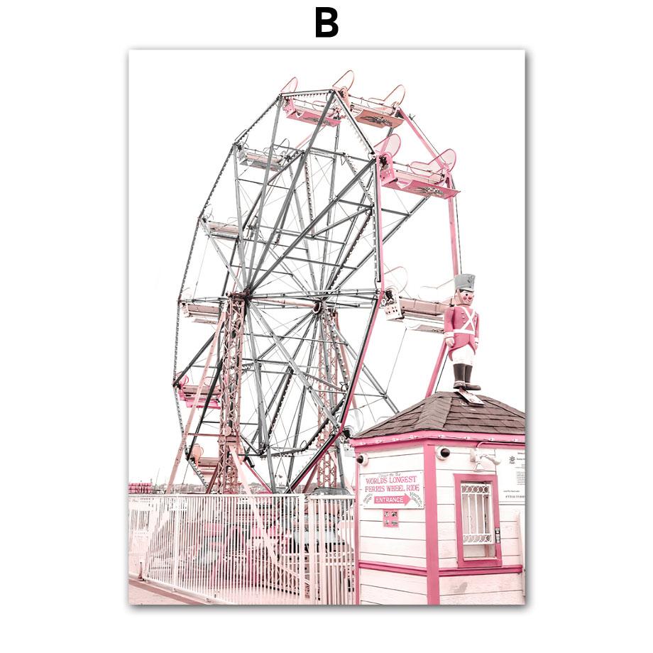 Розовая сакура, роза, пион, Париж, свежий цветок, пейзаж, постеры, принты, картины на холсте, настенные художественные картины для гостиной, домашний декор