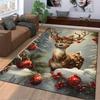Christmas Reindeer Carpet with Ornaments and Snowy Pine Design Suitable for use as an anti-slip for living room bedroom sofas