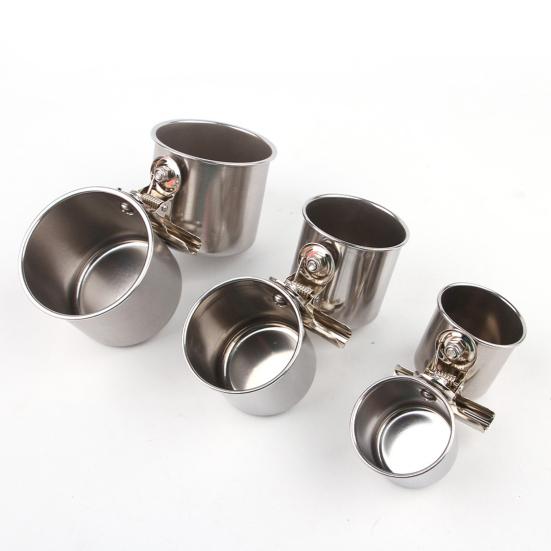 Кормушка для птиц с зажимом, нержавеющая сталь, кормушка для попугаев, миска для воды, устойчивая к грызению, легкая