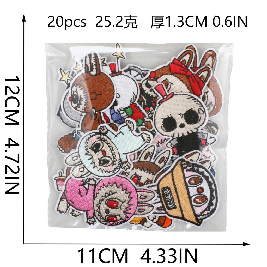 Animated Characters Cute Big Head Embroidery Cloth Sticker Bag Decoration Forest Elf Patch Sticker Heat Transfer Computer Embroidery