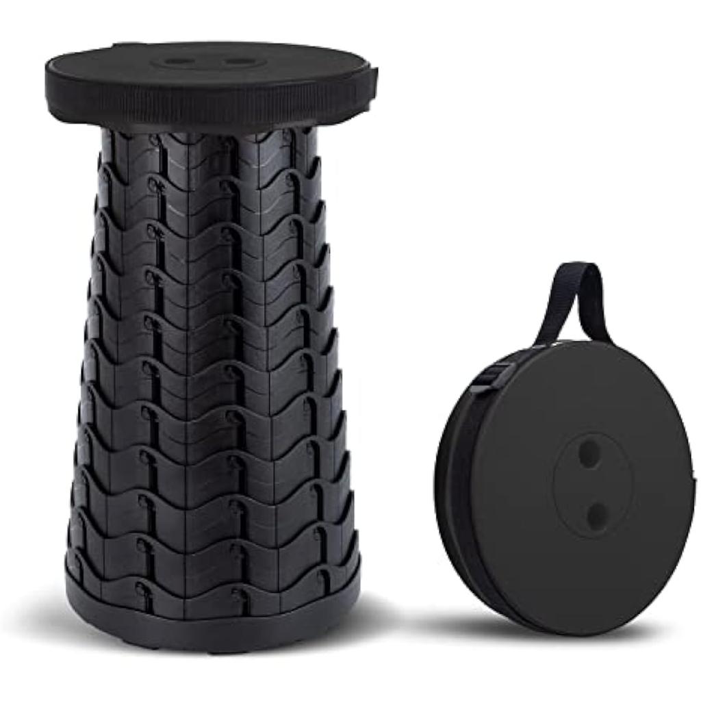 Collapsible Portable Stool, Upgraded Folding Camping Stool Load Capacity 450lbs Telescoping Foldable Retractable Stool for Adults