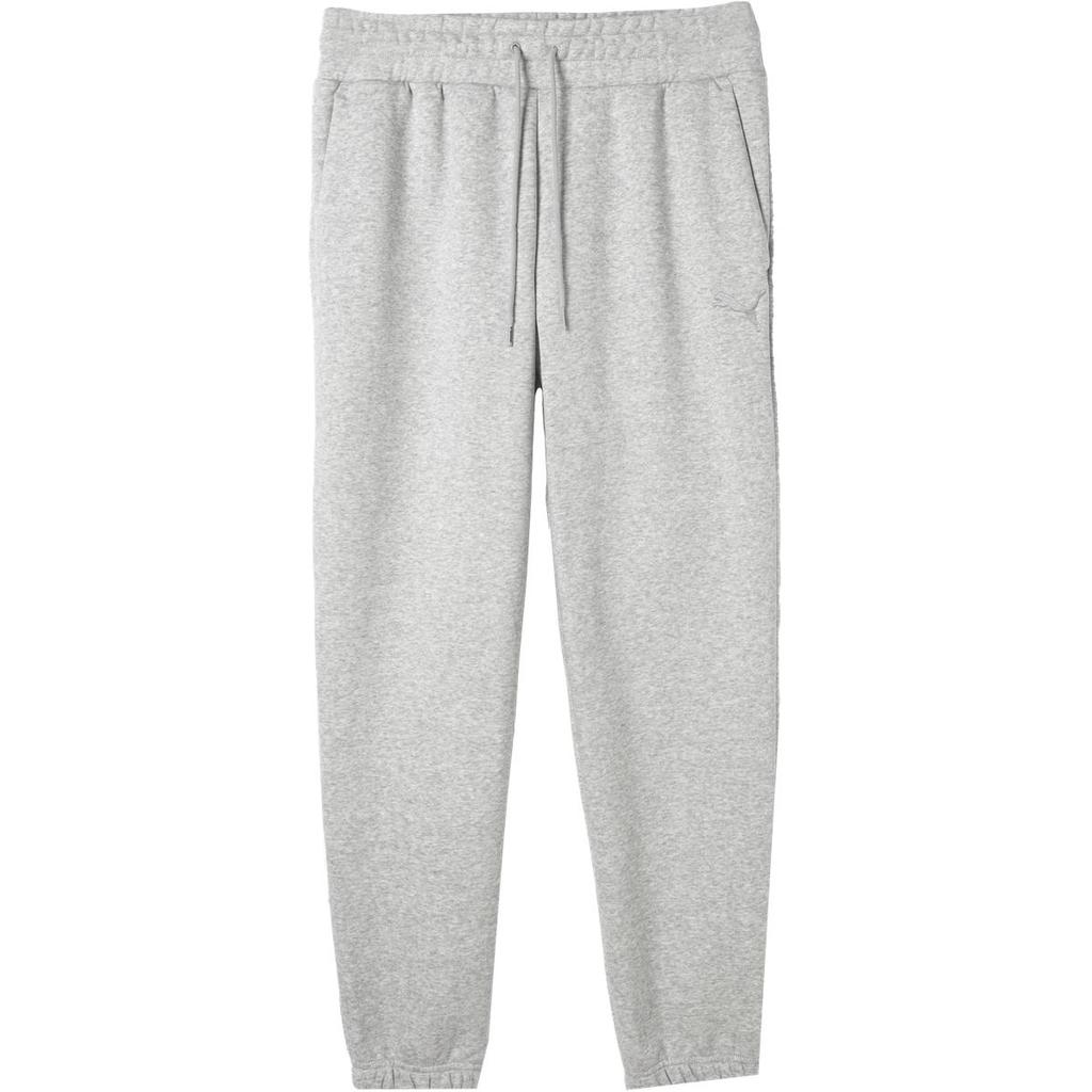 Puma Elevated Sweat Pant FL Solid Color Small Logo Drawstring Mid Waist Cuffed Casual Pants Women Bottoms Light-Heather-Gray 674083-04