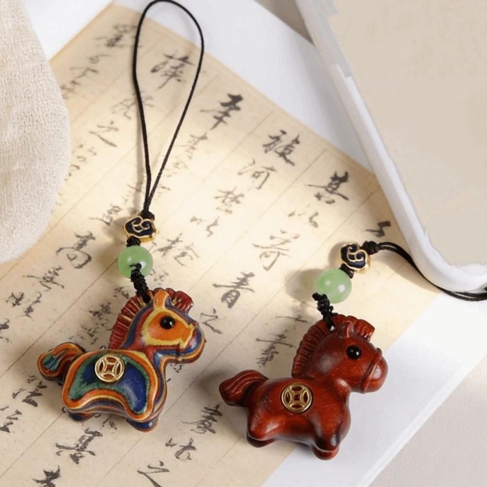 Traditional Mobile Phone Chain Handmade Zodiac Key Ring Horse Keychain Bag Decoration