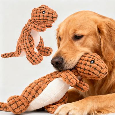 Плюшевая игрушка-динозавр для питомца Интерактивная издающая звуки Игрушки для жевания для кошек и собак Устойчивая к укусам Издающая звуки Кукла Набивной материал Собаки Кошки