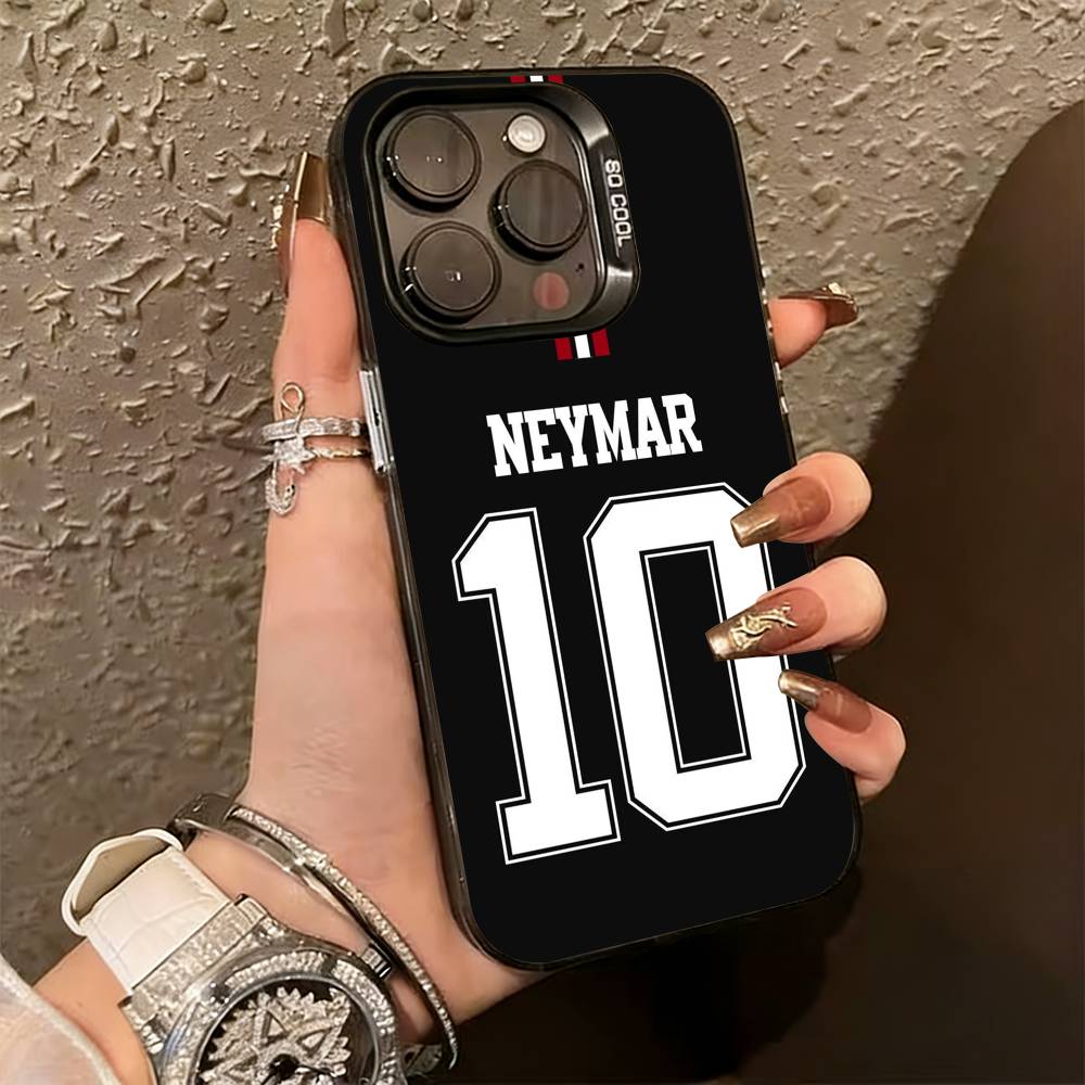 F-Футбол 10 N-Неймар J-jr Чехол для телефона Для iPhone 17,16,15,14,13,12,11 Plus,Pro Max,XS,Красочный Серебристый Чехол для телефона Funda Cover