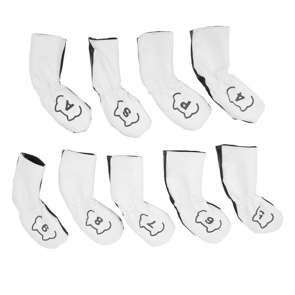 9 шт. Чехол для головки гольф-клуба ПУ Водонепроницаемый Двусторонняя вышивка Защитный Чехол для головки гольфа для тренировок Черно-белый