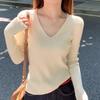 Элегантный женский свитер с V-образным вырезом – Облегающий крой, Подчеркивающая фигуру вязка для осени/зимы