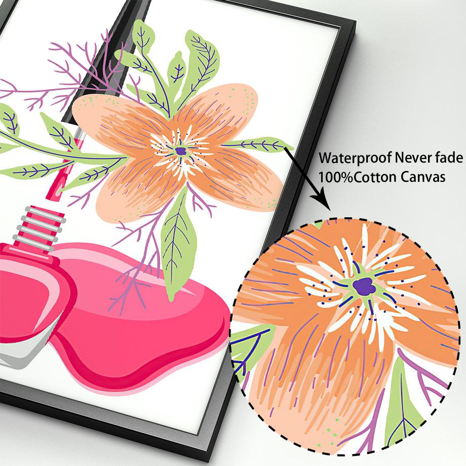 Лак для ногтей, постеры и принты, маникюр, технический подарок, спа, настенная живопись для волос, холст, живопись, цветочные настенные картины, декор для салона красоты