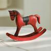 Wooden Craft Wooden Rocking Horse Nordic Retro Balance Art Ornament Desk Decor  Xmas Decoration