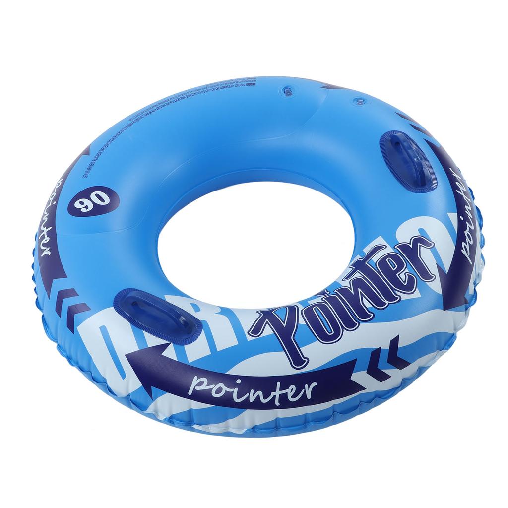 Inflatable Swimming Ring Thickened PVC Leakage Proof Double Valve Swim Tube with Handle for Pools Bathtubs Beaches Blue