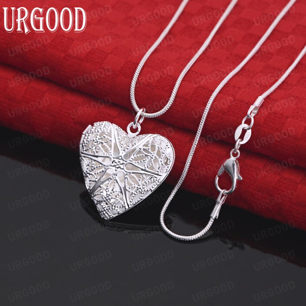 Ожерелье с полым кулоном в форме сердца из стерлингового серебра 925 пробы, модные свадебные украшения