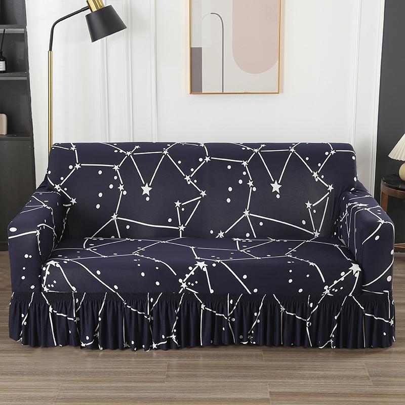 Высокоэластичный чехол для дивана с юбкой, эластичный, легко прилегающий чехол для кресла, дивана для гостиной, защита для мебели, чехол для дивана