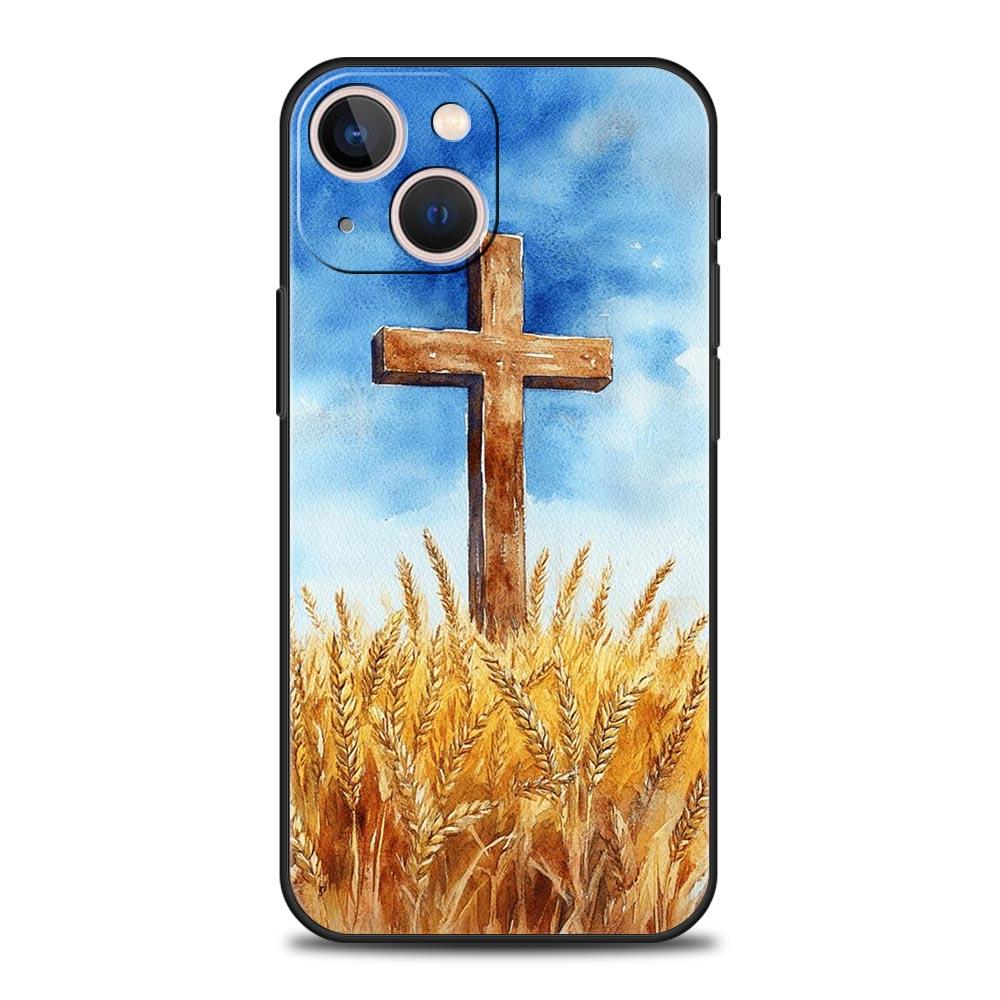 Чехол для телефона iPhone 16 15 14 13 12 11 Pro Max XS X XR SE 7 8 Plus Оболочка Стих из Христианской Библии Иисус Чехол для iPhone 16e