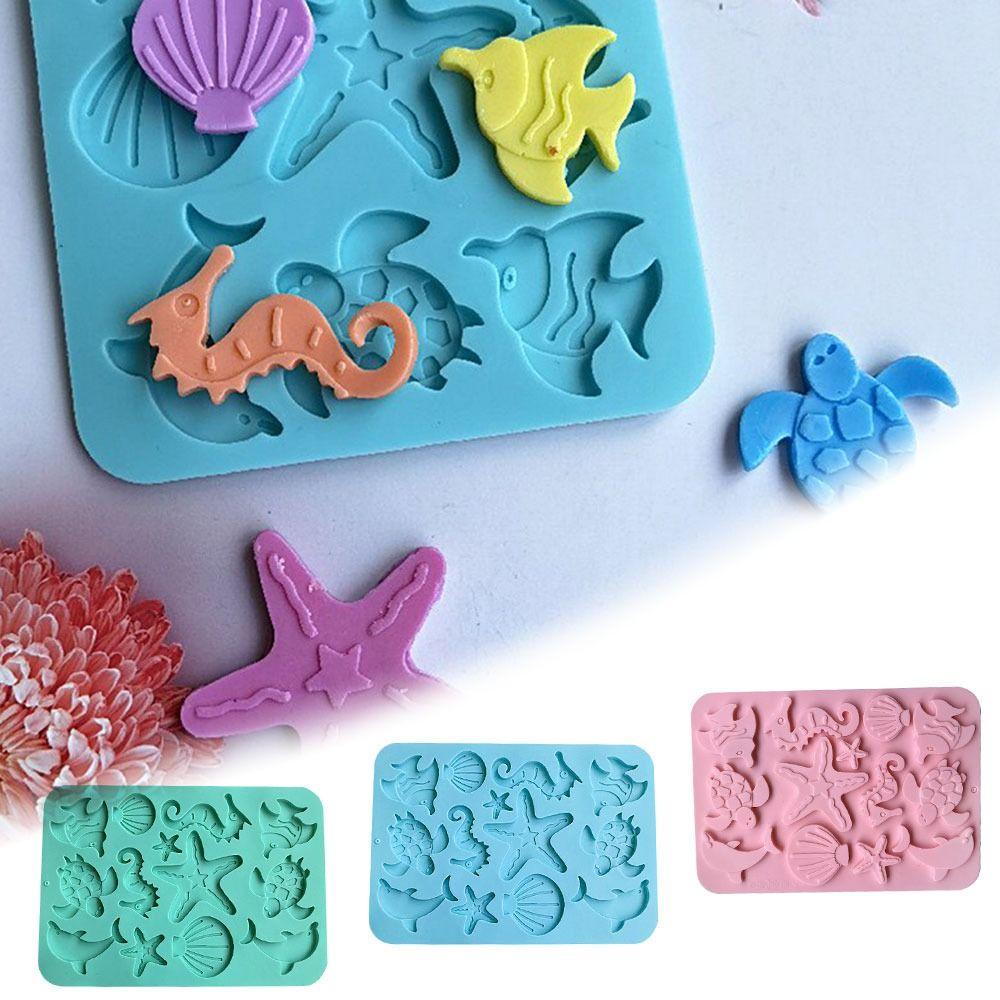 Silicone Mold Fish Turtles Dolphins Marine Life Silicone Mold Seahorses Starfish Shell Turn Sugar
