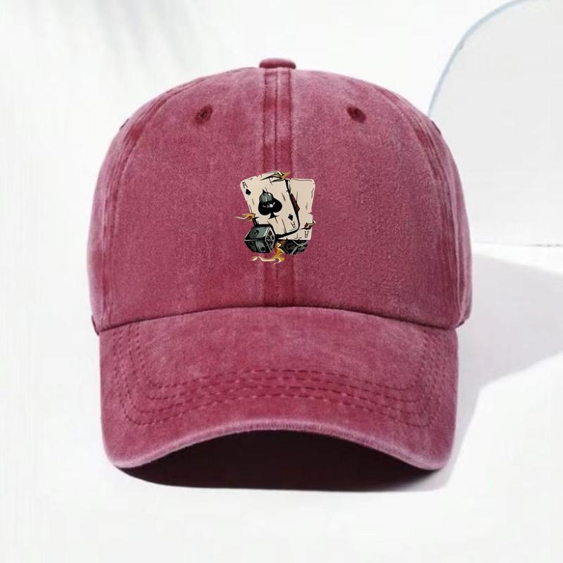 Theme Racing Hat Night Game Party Adjustable Cap Dad Pattern Dice Poker Men Cap Baseball Cotton Washed Vintage Hats Street Style Urban Streetwear