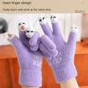 Winter Warm Gloves Thickened Leaky Finger Gloves Washable Knitted Gloves  for Touch Screen