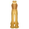 Kids Girls Unitards Bodysuit Sleeveless Tiered Bell-bottom Pants Style Dance Gymnastic Leotard Jumpsuit