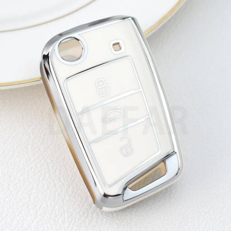 Для VW Skoda Octavia A7 Fabia Leon Rapid Karoq SEAT Leon Ateca Ibiza Toledo Golf 7 T-cross POLO T-Roc Чехол-накладка для ключа автомобиля Держатель