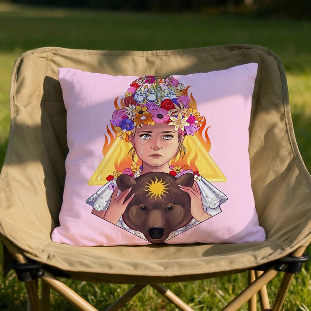 Midsummer Festival Cushion Cover Soft Reversible Durable Pillow Cover MultiScene Use for Home Car Daily Comfort