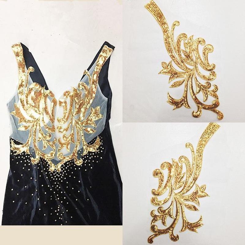 Silver Lace Fabric Embroidered Gown Appliques Flora Collar Mesh Baroque Vintage Sew On Patches For Wedding Decoration Dress DIY