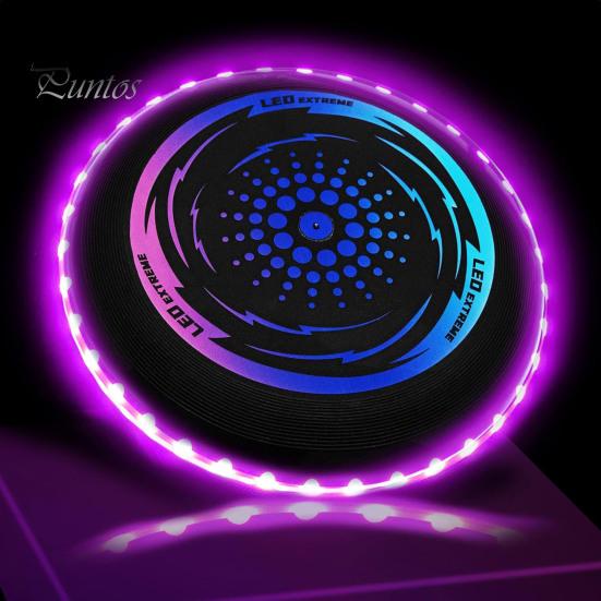 Kids Soft Flying Disc Toy Light-up Throwing Disc Game Outdoor Garden Lawn LED Flying Saucer Parent-child Family Game Boys Girls Gift