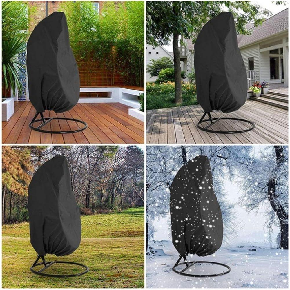 Oxford Cloth Egg Chair Cover with Zipper Heavy Duty Wicker Egg Swing Chair Covers Windproof Waterproof Hanging Chair Cover