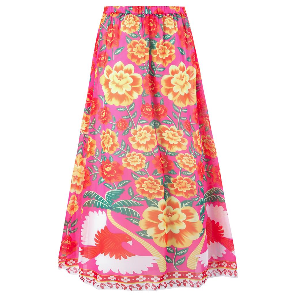 New Sexy One-piece Swimsuit Women's Printed Two-piece Chiffon Skirt Swimsuit Set