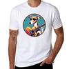 Whippet In Sunglasses Playing Guitar Tshirt Worker Basic Short Sleeve Tee Tshirt