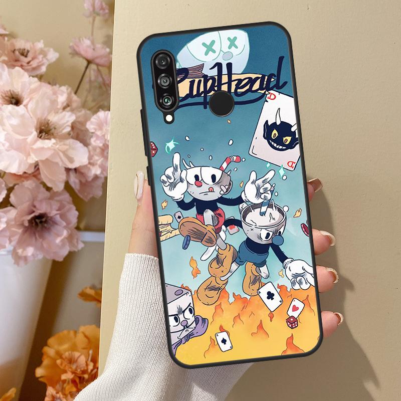 Cute Game Cuphead Case For Huawei P40 Lite P20 P50 P30 Pro P Smart Z 2019 Nova 5T Cover For Honor 50 Case