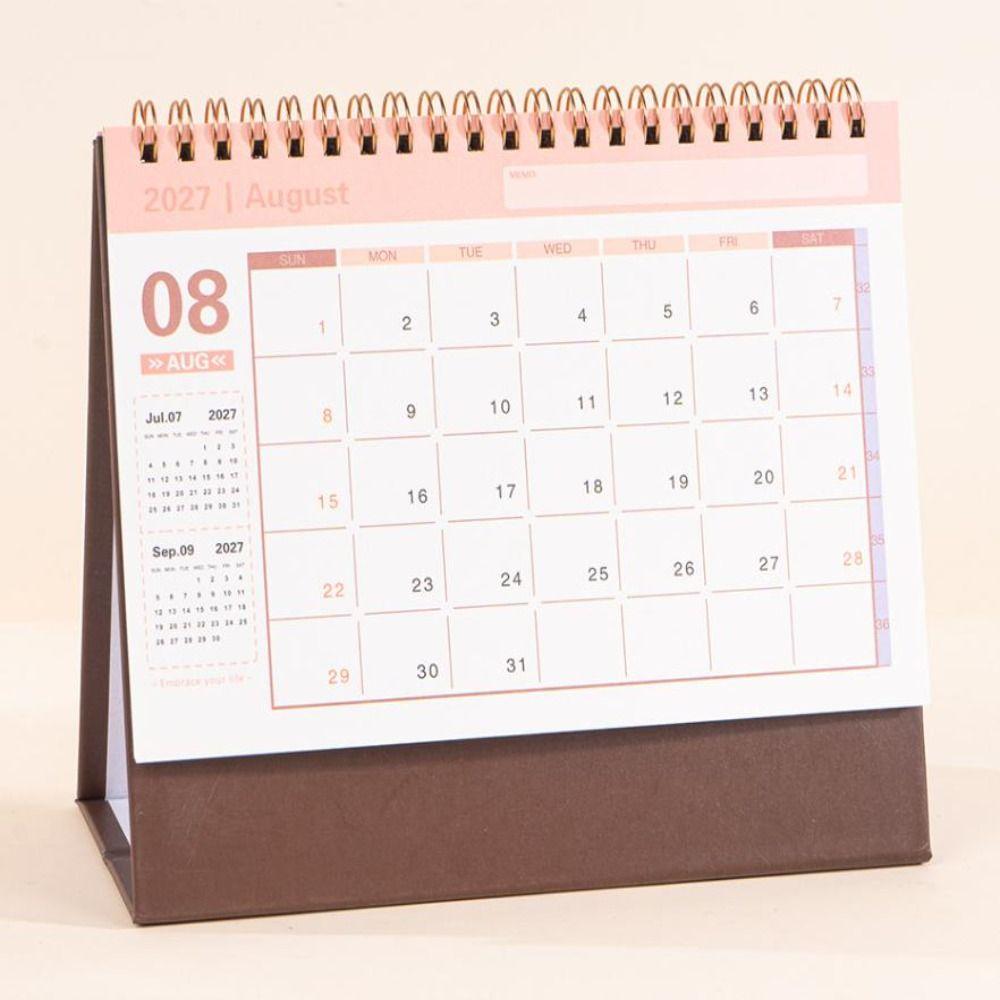 Foldable Table Calendar Standing Academic Planner 2027 Desktop Desk Calendar Office Supply