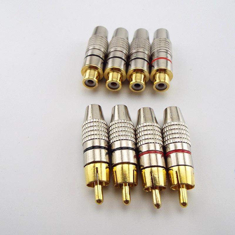 10 шт. RCA Jack Plug Аудио Видео Фиксирующий Кабель RCA Разъем Мужской Женский Позолоченный Гнездо Адаптер-Конвертер