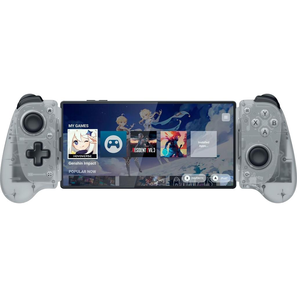 Razer Kishi V3 Phantom White Edition Мобильный игровой эргономичный смартфон Зарядка Razer Nexus Соединение Контроллер Совместим с iPhone/Android,