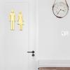 2Pcs Acrylic Bathroom Mirror Sign Adhesive Restroom Door Toilet 3D Sign Business Restaurant Office Hotel Washroom Wall Identification Signage