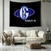 FC Schalke 04 Logo Wall Tapestry Aesthetic Wall Hanging Printed Fabric Blanket Decorative Tapestries for Bedroom Living Room Home Decor