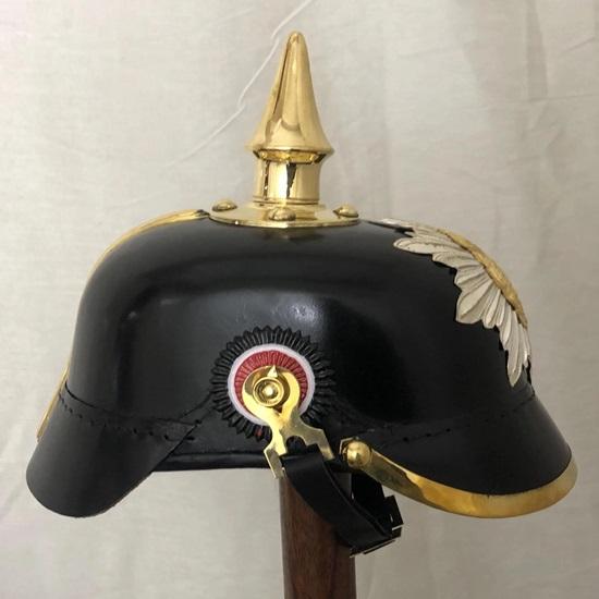 Немецкий прусский шлем Pickelhaube, имперский офицерский шипованный шлем, носимый для взрослых LARP, доспехи для косплея и реконструкции