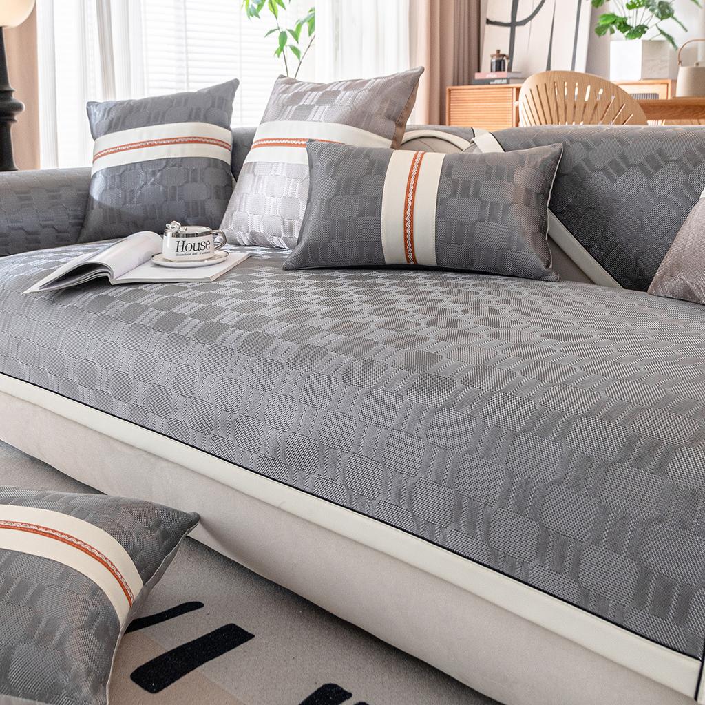 Summer Cool Ice Silk Sofa Cushion Modern Simple Non-Slip Sofa Cover  New Seat Cushion Summer Mat