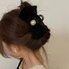 Double Sided Bow-Knot Grab Clip Hairpins Big Size Bow Velvet Hair Claws Korean Hair Clip Hair Style Accessories Fashion Barrette