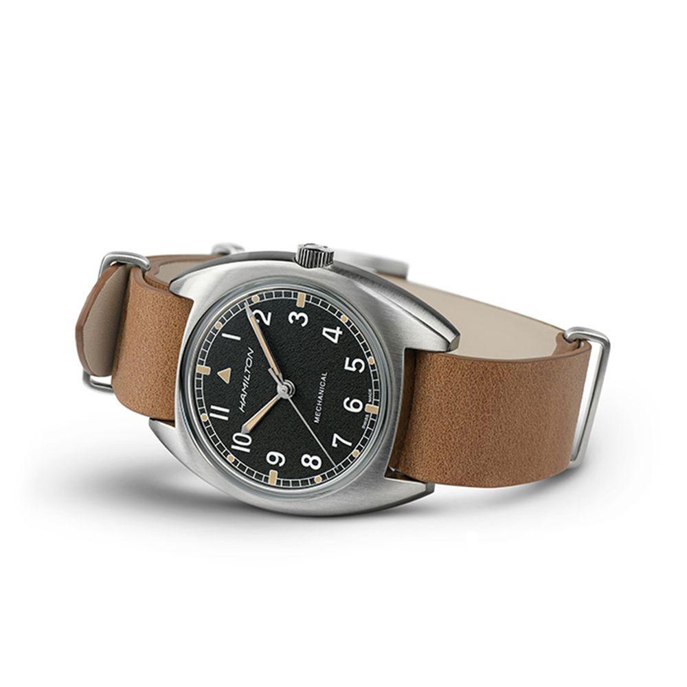 [Hamilton] H76419531 Khaki Pilot Pioneer Mechanical Brown Cowhide Men's Watch (W10 Reissue Watch)