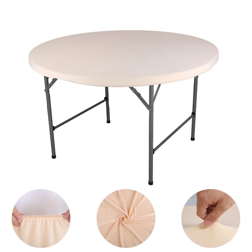 Diameter 48/60in Stain-Resistant Tablecloth Elastic Picnic Table Cloth Round Table Cover Camping