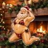Home Festival Hanging Accents Bikini Christmas Ornaments, Quirky Santa Claus Dachshund Highland Cow Decoration, Hilarious Durable Acrylic Ornaments