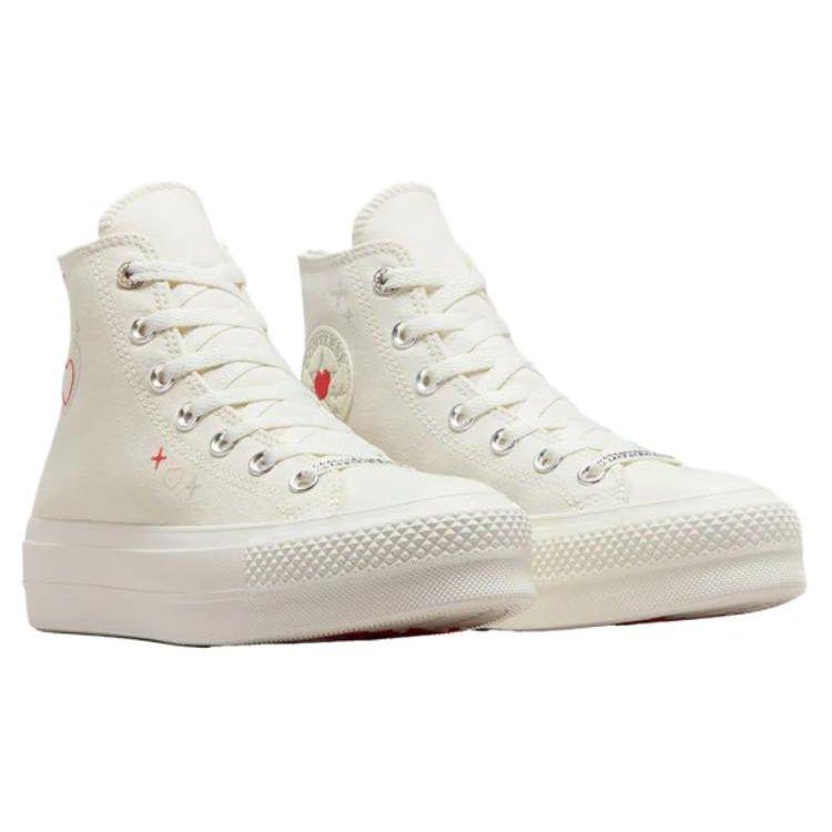 Converse Chuck Taylor All Star Lift Platform High Y2K Heart Женские кроссовки кремового цвета Egret Fever-Dream A09114C