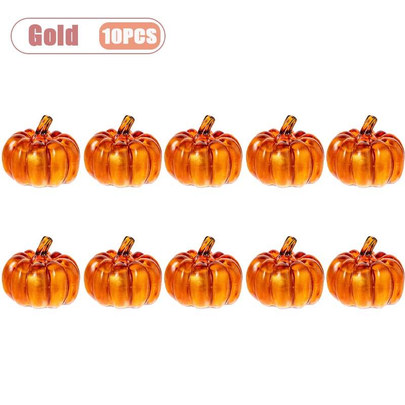 1-10PCS LED Glowing Pumpkin Halloween Decorations Tabletop Ornaments Spooky Props for Haunted House Party Home Desktop Display