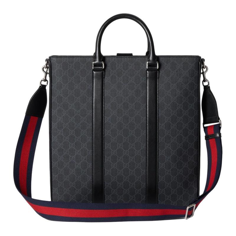 Gucci Магнитная застежка, съемный и регулируемый плечевой ремень, холщовая сумка-тоут, сумка для покупок, дамская сумочка, средний размер, мужская, черная
