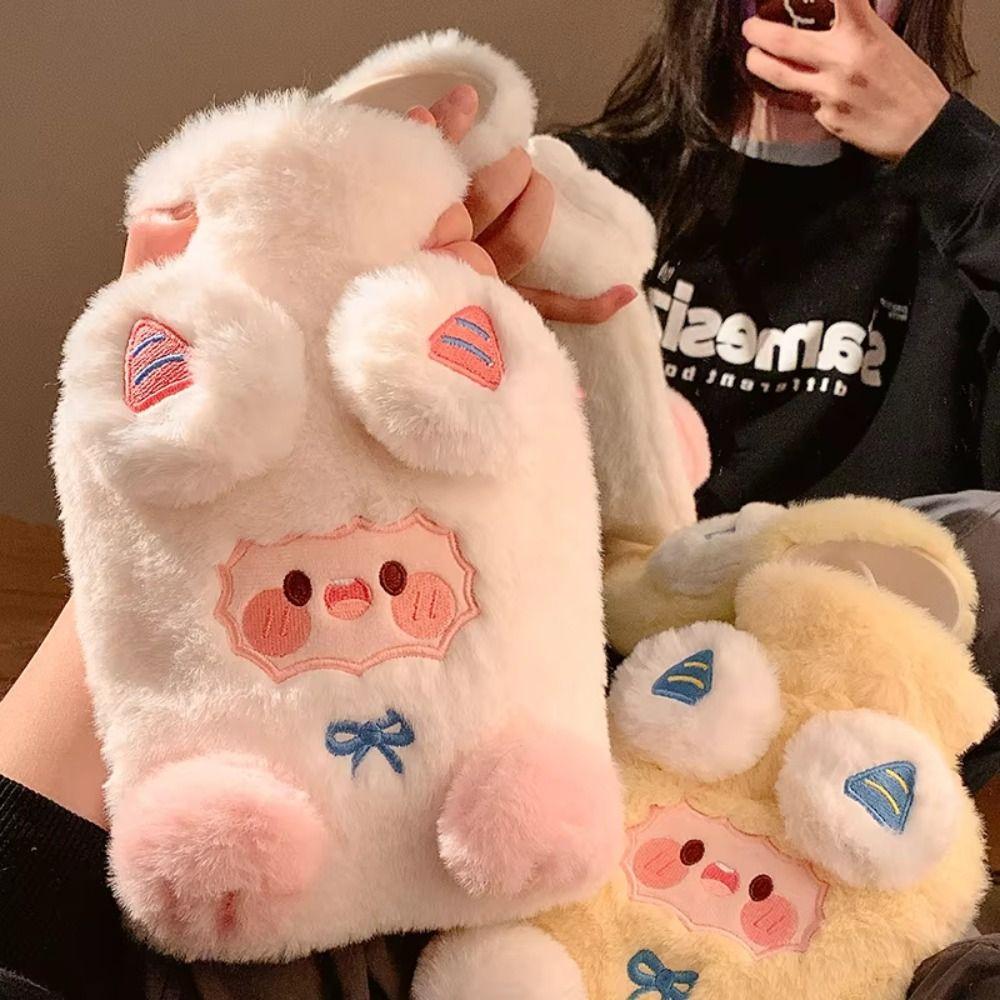Soft Cute Warm Water Bag Lamb Pattern Cartoon Hot Water Bottles Leak-proof with Cover Belly Warmer Gifts