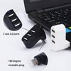 Портативный USB2.0 хаб с возможностью поворота на 90/180 градусов, 3-портовый беспроводной USB-расширитель, адаптер для высокоскоростной передачи данных, многофункциональный, Plug and Play